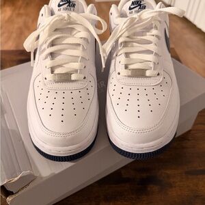 Nike Air Force 1 Low White with Navy Accents
